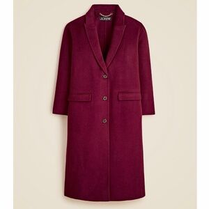 J Crew Petite Chiara Topcoat in Italian Double Face Wilshire Red